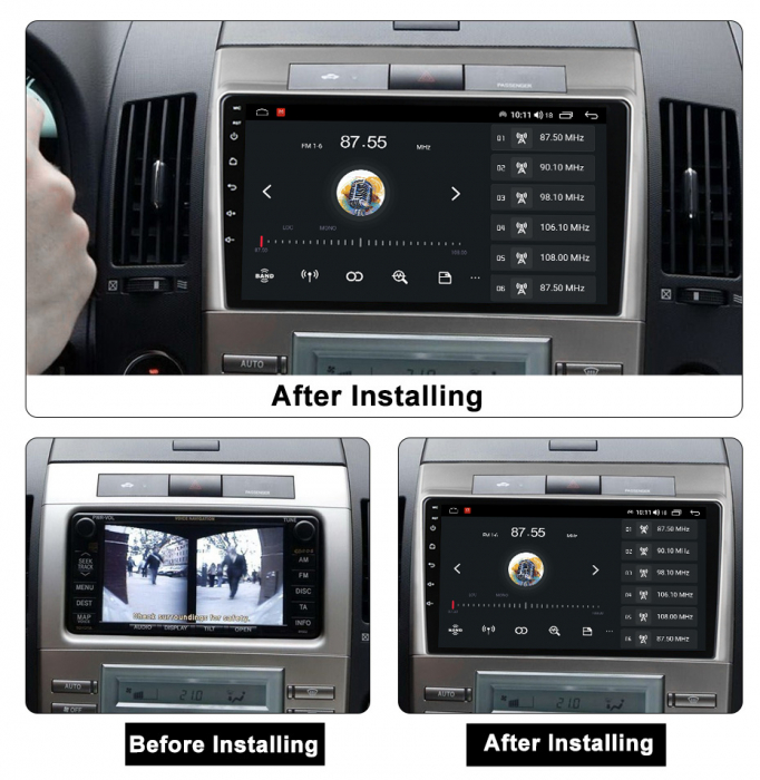 (Resigilata) Navigatie dedicata Toyota Verso 2004-2009, 2GB RAM 32GB ROM, Quad Core, Display 9" IPS Full HD, Carplay, Android 13, Bluetooth, Magazin Play, Suport camere AHD [2]