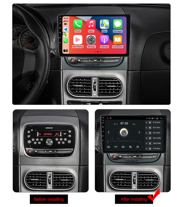Navigatie dedicata Fiat Strada Idea 2012-2016, 4GB RAM 32GB ROM, Android 13, Display 9 " , Internet ,Aplicatii , Waze , Wi Fi , Usb , Bluetooth , Mirrorlink [5]