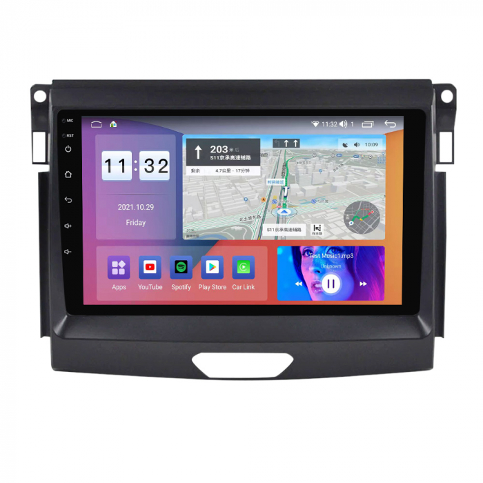 Navigatie dedicata Ford Ranger 2015-2020, 8GB RAM 128GB ROM, Octacore, Platforma TS18, Android 14, Display QLED 9”, Suporta camera 360º, DSP, Carplay&Android Auto, SIM 4G, Ventilator Activ [3]