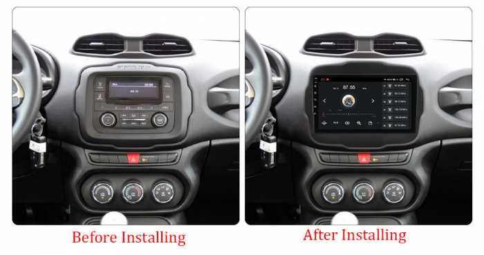 Navigatie dedicata Jeep Renegade 2014-2018, 4GB RAM 32GB ROM, Android 13, Display 9 " , Internet ,Aplicatii , Waze , WI-FI , USB , Bluetooth , Mirrorlink [4]