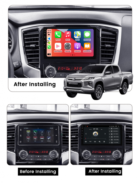Navigatie dedicata Mitsubishi L200 2018-2020, 4GB RAM 32GB ROM, Android 13, Display 9 " , Internet ,Aplicatii , Waze , WI-FI , USB , Bluetooth , Mirrorlink [5]