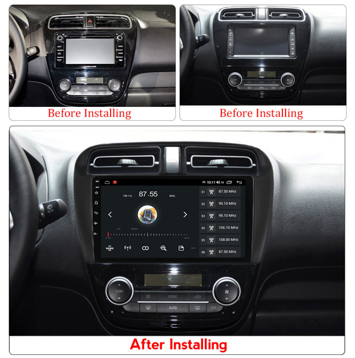 Navigatie dedicata Mitsubishi Mirage Attrage 2012-2018, 4GB RAM 32GB ROM, Android 13, Display 9 " , Internet ,Aplicatii , Waze , WI-FI , USB , Bluetooth , Mirrorlink [5]