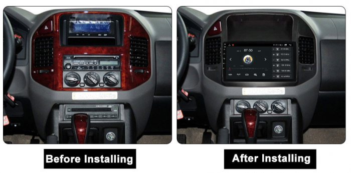 Navigatie dedicata Mitsubishi Pajero V73, 4GB RAM 32GB ROM, Android 13, Display 9 " , Internet ,Aplicatii , Waze , WI-FI , USB , Bluetooth , Mirrorlink [5]