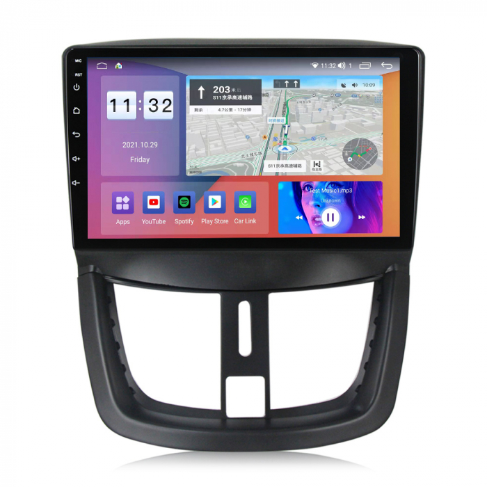 Navigatie dedicata Peugeot 207 2006-2015, 4GB RAM 32GB ROM, Android 13, Display 9 " , Internet ,Aplicatii , Waze , WI-FI , USB , Bluetooth , Mirrorlink [5]