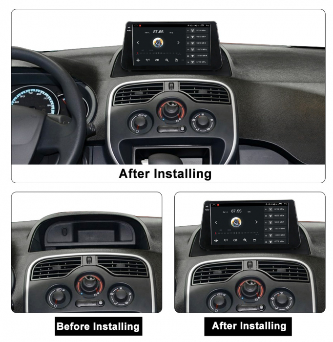 Navigatie dedicata Renault Kangoo 2015-2018, 4 GB RAM 32 ROM, Android 13, Display QLED, 9", DSP, Carplay, Android Auto, Internet, Youtube , Waze , WI-FI , USB , Bluetooth [5]