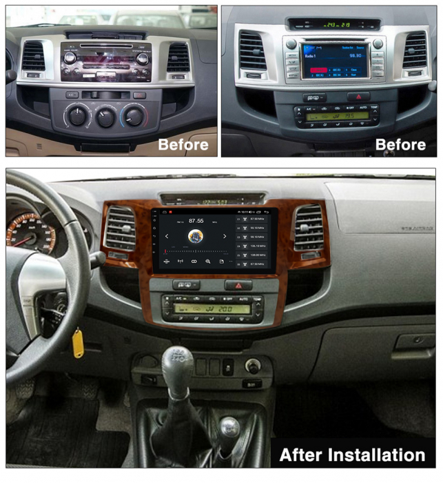 Navigatie dedicata Toyota Fortuner Hilux 2004-2014, 4GB RAM 32GB ROM, Android 13, Display 9 " , Internet, Aplicatii, Waze, WI-FI, USB, Bluetooth, Mirrorlink [5]
