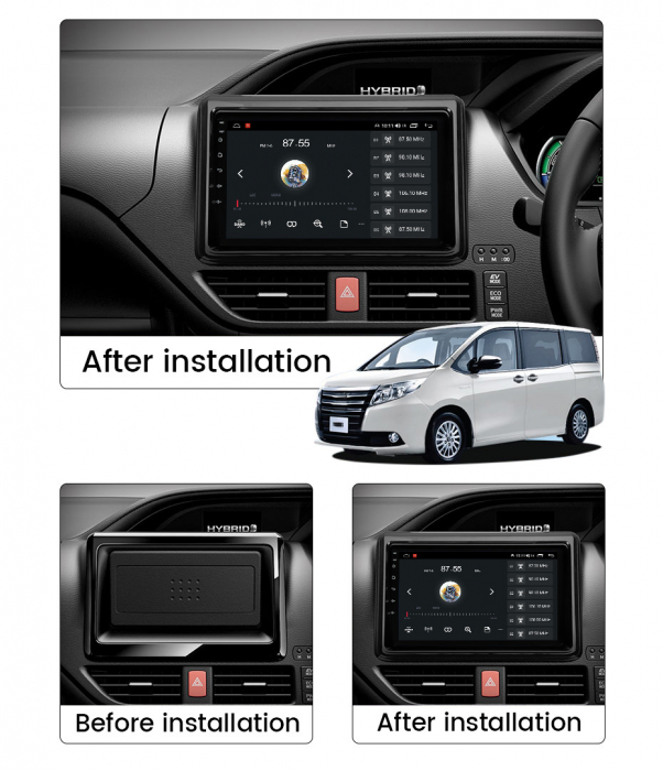 Navigatie dedicata Toyota Noah 2014-2020, 4GB RAM 32GB ROM, Android 13, Display 9 " , Internet, Aplicatii, Waze, WI-FI, USB, Bluetooth, Mirrorlink [5]