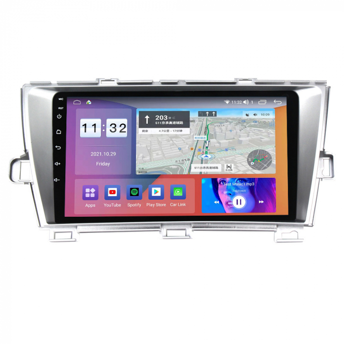 Navigatie dedicata Toyota Prius 2009-2015 (Silver), 4GB RAM 32GB ROM, Android 13, Display 9 " , Internet, Aplicatii, Waze, WI-FI, USB, Bluetooth, Mirrorlink [3]