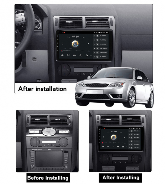 Navigatie dedicata Ford Mondeo 2000-2007, 4GB RAM 64GB ROM, Octacore, Android 13, Display QLED 9", DSP, Carplay, Android Auto, Internet, Youtube, Waze, WIFI, Bluetooth [5]