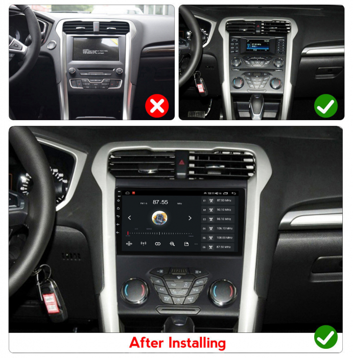 Navigatie dedicata Ford Mondeo 2014-2019, 4GB RAM 64GB ROM, Octacore, Android 14, Display QLED 1K 9", Carplay&Android Auto, SIM 4G, Ventilator Activ [5]