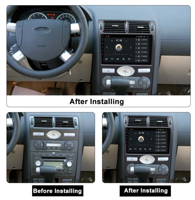 Navigatie dedicata Ford Mondeo 3 2000-2007, 4GB RAM 64GB ROM, Octacore, Android 13, Display QLED 9", DSP, Carplay, Android Auto, Internet, Youtube, Waze, WIFI, Bluetooth [5]