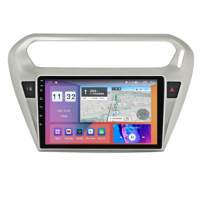Navigatie dedicata Peugeot 301 2013-2016, 4GB RAM 64GB ROM, Octacore, Android 13, Display QLED 9", DSP, Carplay, Android Auto, Internet, Youtube, Waze, WIFI, Bluetooth [5]