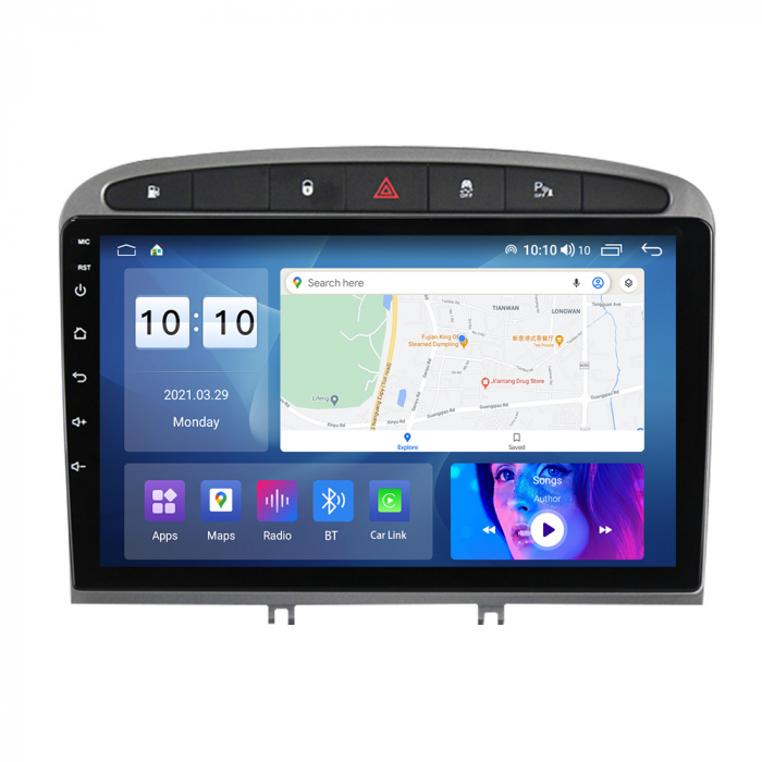 Navigatie dedicata Peugeot 408 GRAY, 4GB RAM 64GB ROM, Octacore, Android 13, Display QLED 9", DSP, Carplay, Android Auto, Internet, Youtube, Waze, WIFI, Bluetooth [4]