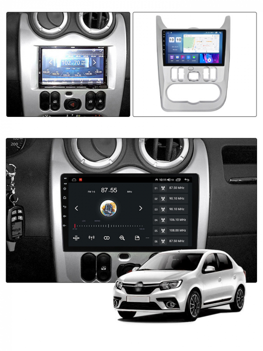 Navigatie dedicata Renault Logan 2009-2015, 4GB RAM 64GB ROM, Octacore, Android 13, Display QLED 9", DSP, Carplay, Android Auto, Internet, Youtube, Waze, WIFI, Bluetooth [4]