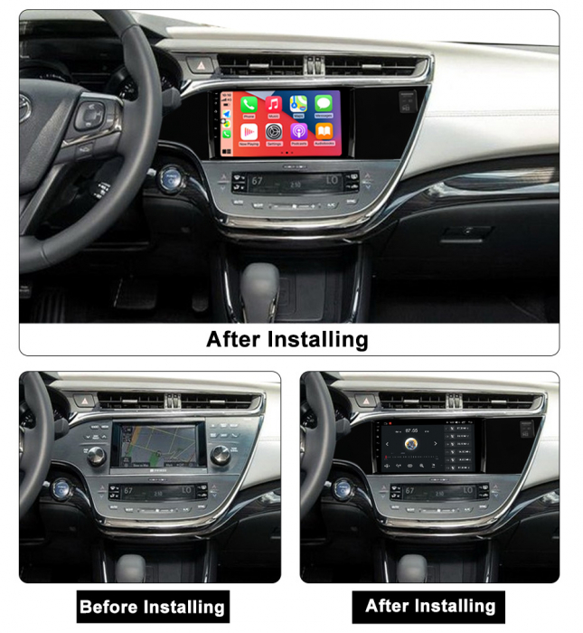 Navigatie dedicata Toyota Avalon 2012-2018, 4GB RAM 64GB ROM, Octacore, Android 13, Display QLED 9", DSP, Carplay, Android Auto, Internet, Youtube, Waze, WIFI, Bluetooth [5]