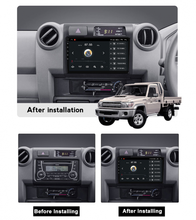 Navigatie dedicata Toyota Land Cruiser LC 2007-2020, 4GB RAM 64GB ROM, Octacore, Android 13, Display QLED 9", DSP, Carplay, Android Auto, Internet, Youtube, Waze, WIFI, Bluetooth [7]