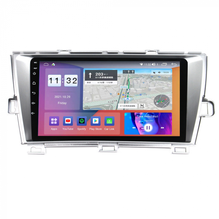 Navigatie dedicata Toyota Prius 2009-2015 (Silver), 4GB RAM 64GB ROM, Android 13, Display 9 " , Internet, Aplicatii, Waze, WI-FI, USB, Bluetooth, Mirrorlink [3]