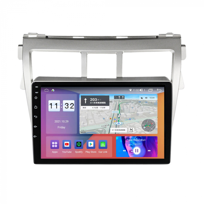 Navigatie dedicata Toyota Vios 2007-2012, 4GB RAM 64GB ROM, Octacore, Android 13, Display QLED 9", DSP, Carplay, Android Auto, Internet, Youtube, Waze, WIFI, Bluetooth [3]