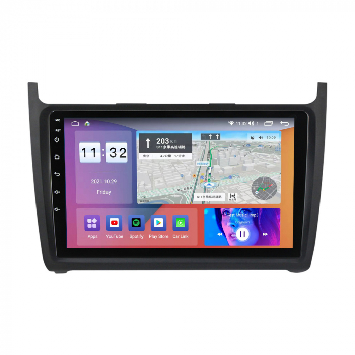 Navigatie dedicata Volkswagen Polo Golf Passat, 4GB RAM 64GB ROM, Octacore, Android 14, Display QLED 9", DSP, Carplay, Android Auto, Internet, Youtube, Waze, WIFI, Bluetooth [5]