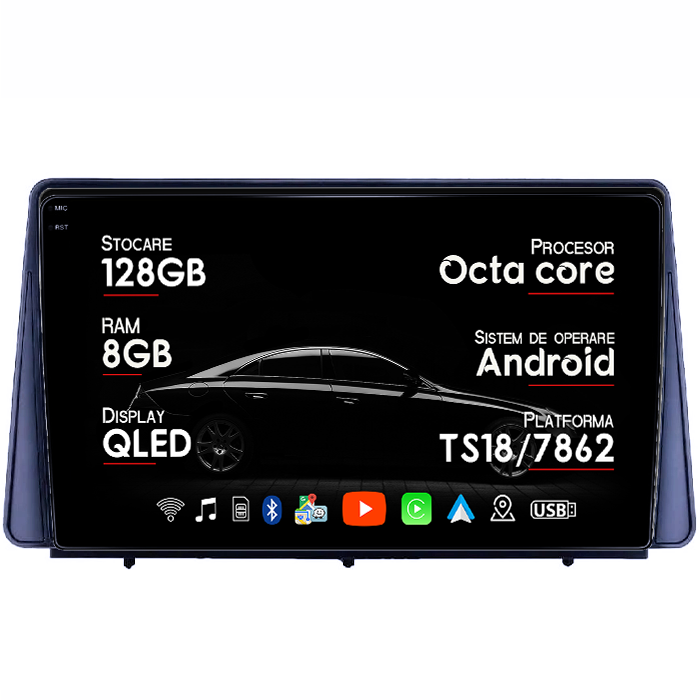 Navigatie NAVI-IT compatibil cu Ford Focus 2019+, 8GB RAM 128GB ROM, Octacore, Platforma TS18, Android 14, Display QLED 9", Suporta camera 360", DSP, Carplay&Android Auto, SIM 4G, Ventilator Activ [1]