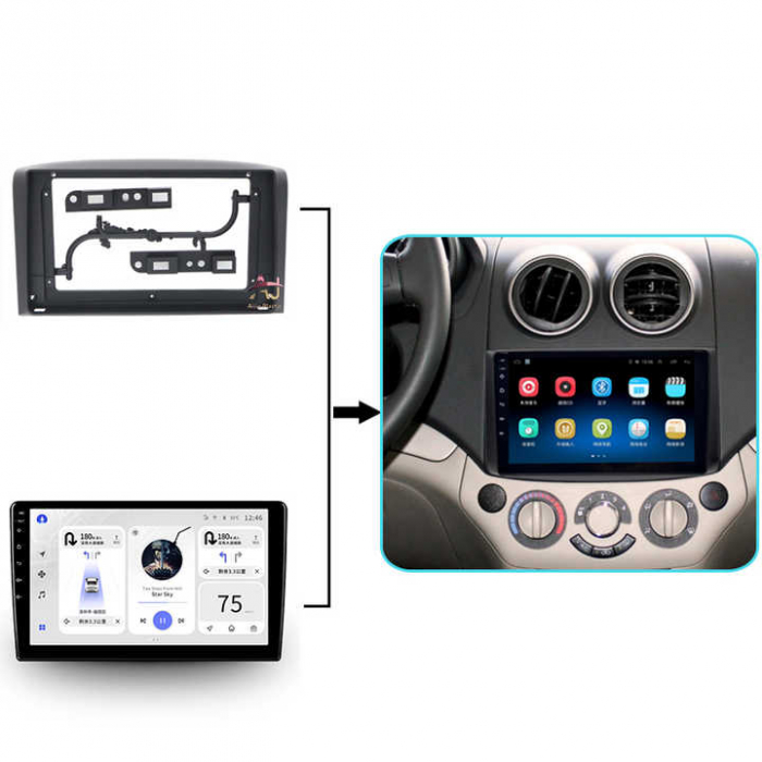 (Resigilata) Navigatie dedicata Chevrolet 2006/Lova/Captiva/Centra/Aveo/Epica, 2 GB RAM 32GB ROM, Android 13, Display IPS, 9", DSP, Carplay, Android Auto, Internet, Youtube , Waze , Wi Fi , Usb , [5]