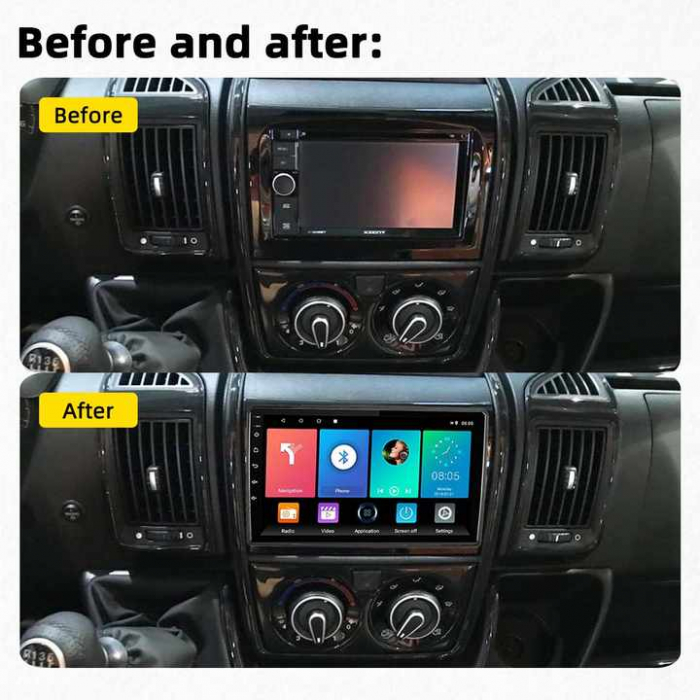(Resigilata) Navigatie dedicata Fiat Ducato 2006-2016 Low, 2 GB RAM 32GB ROM, Android 13, Display IPS Full HD, 9", DSP, Carplay, Android Auto, Internet, Youtube , Waze , Wi Fi , Usb , Bluetooth, S [3]