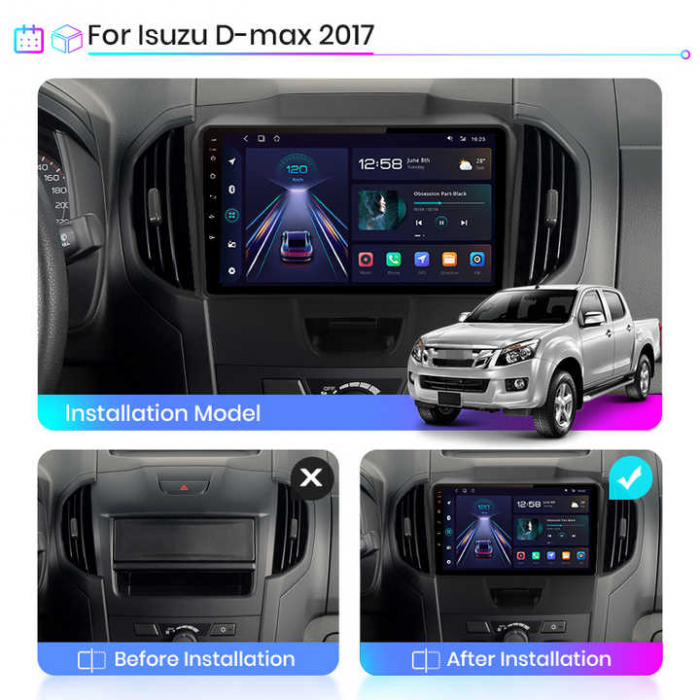 (Resigilata) Navigatie dedicata Isuzu D-Max 2017, 2GB RAM 32GB ROM, Quad Core, Display 9" IPS Full HD, Carplay, Android 13, Bluetooth, Magazin Play, Suport camere AHD [3]