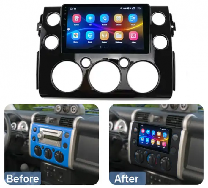 Navigatie dedicata Toyota FJ 2013-2017 Black, 4 GB RAM 32GB ROM, Android 13, Display QLED, 9", DSP, Carplay, Android Auto, Internet, Youtube, Waze, WI-FI, USB, Bluetooth [3]