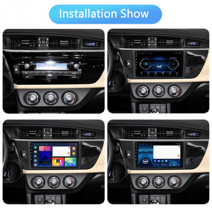 Navigatie dedicata Toyota Levin 2014, 4GB RAM 64GB ROM, Octacore, Android 13, Display QLED 10", DSP, Carplay, Android Auto, Internet, Youtube, Waze, WIFI, Bluetooth [3]