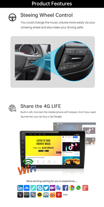 Navigatie dedicata Scirocco 2009-2014, 4 GB RAM 32 ROM, Android 14, 9", DSP, Carplay, Android Auto, Internet, Youtube, Waze, WI-FI, USB, Bluetooth [5]