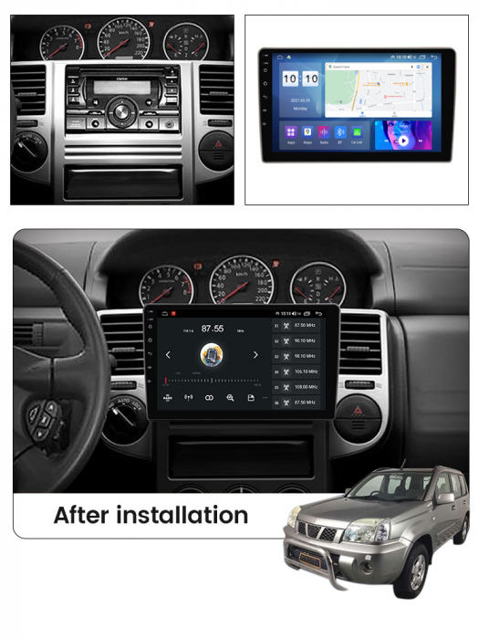 (Resigilata) Navigatie dedicata Nissan X-Trail 2000-2007, 2GB RAM 32GB ROM, Quad Core, Display 10" IPS Full HD, Carplay, Android 13, Bluetooth, Magazin Play, Suport camere AHD [6]