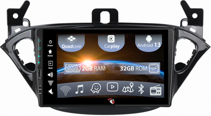 Navigatie dedicata Opel Corsa 2014-2019, USB&Butoane fizice frontale, Android 13, Wireless Carplay si Android auto 2 GB RAM 32 ROM, Display IPS, 9 inch, Microfon Extern [1]