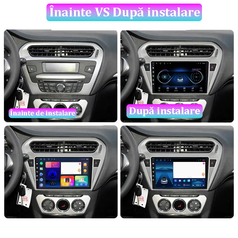 Navigatie Peugeot 301 2013-2016C-Elysee 2012+, 4GB RAM 32GB ROM, Octacore, Android 14, Display QLED 9", DSP, Carplay&Android Auto, SIM 4G, Bluetooth, Ventilator Activ [3]