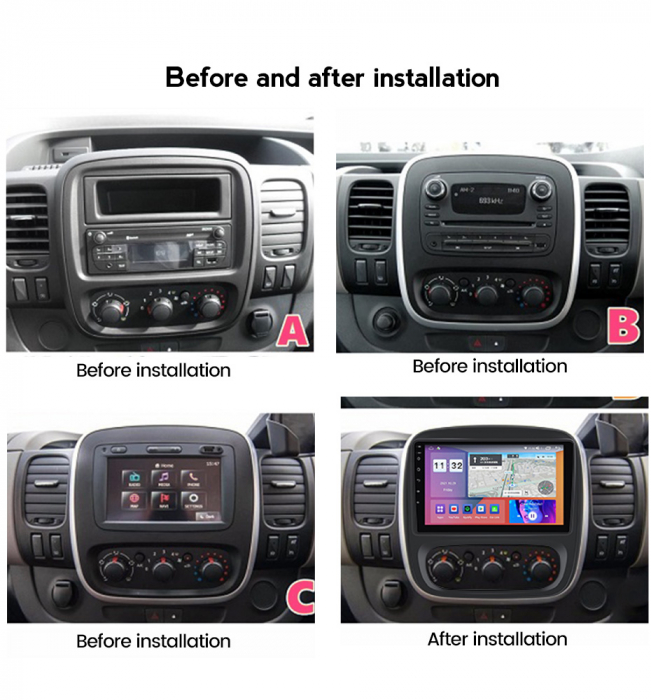 (Resigilata) Navigatie dedicata Renault Captur, Trafic 3, 2GB RAM 32GB ROM, Quad Core, Display 9" IPS Full HD, Carplay, Android 13, Bluetooth, Magazin Play, Suport camere AHD [4]