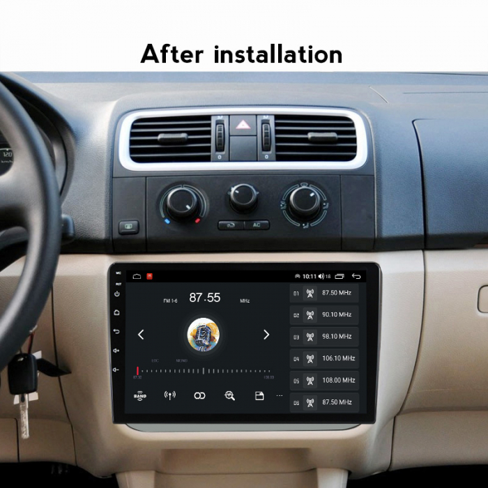 Navigatie dedicata Skoda Fabia 2007-2014, USB&Butoane fizice frontale, Android 13, Wireless Carplay si Android auto 2 GB RAM 32 ROM, Display IPS, 9 Inch, Microfon Extern [7]