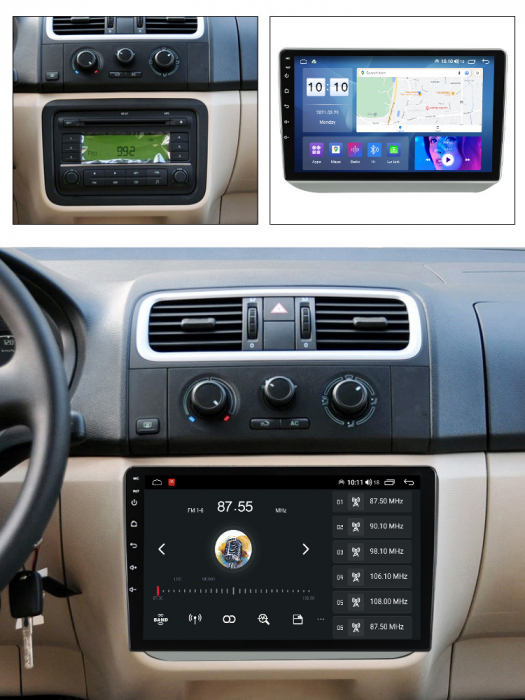 Navigatie dedicata Skoda Fabia 2007-2014, USB&Butoane fizice frontale, Android 13, Wireless Carplay si Android auto 2 GB RAM 32 ROM, Display IPS, 9 Inch, Microfon Extern [6]