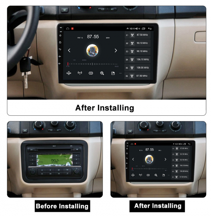 Navigatie dedicata Skoda Fabia 2007-2014, USB&Butoane fizice frontale, Android 13, Wireless Carplay si Android auto 2 GB RAM 32 ROM, Display IPS, 9 Inch, Microfon Extern [5]