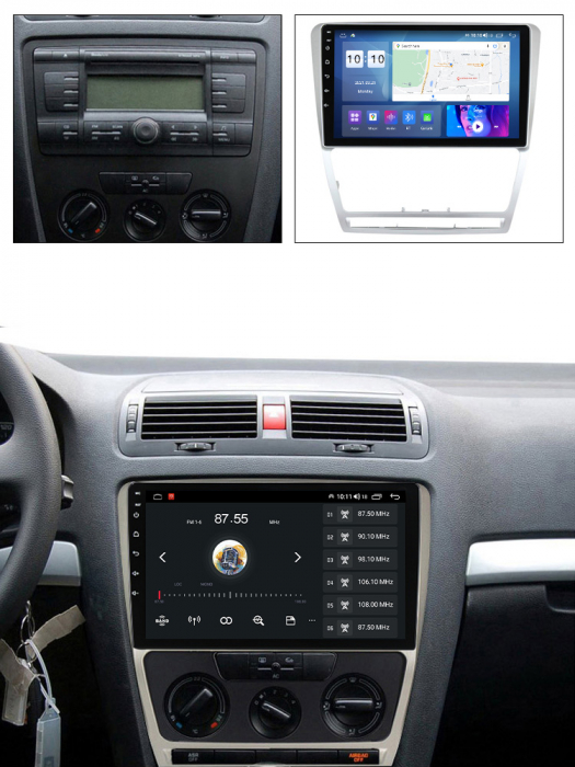 (Resigilata) Navigatie dedicata Skoda Octavia 2008-2013, 2GB RAM 32GB ROM, Quad Core, Display 10" IPS Full HD, Carplay, Android 13, Bluetooth, Magazin Play, Suport camere AHD [4]