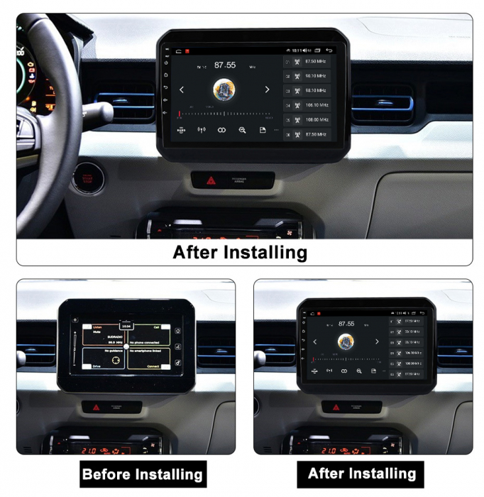 (Resigilata) Navigatie dedicata Suzuki Ignis 2016-2020, 2GB RAM 32GB ROM, Quad Core, Display 9" IPS Full HD, Carplay, Android 13, Bluetooth, Magazin Play, Suport camere AHD [3]
