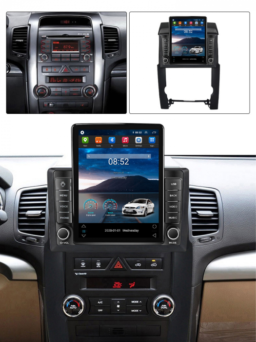 Navigatie dedicata Tesla Style Kia Sorento 2009-2012, 4GB RAM 64GB ROM, Tesla Style, ANDROID 13, Carplay & Android Auto, 10 inch, Internet, Aplicatii, Waze, GPS [3]