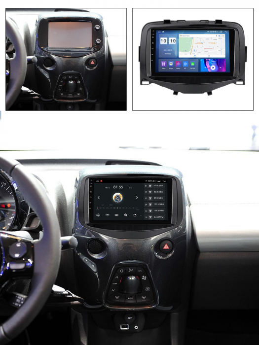 (Resigilata) Navigatie dedicata Toyota Aygo 2016, 2GB RAM 32GB ROM, Quad Core, Display 9" IPS Full HD, Carplay, Android 13, Bluetooth, Magazin Play, Suport camere AHD [3]