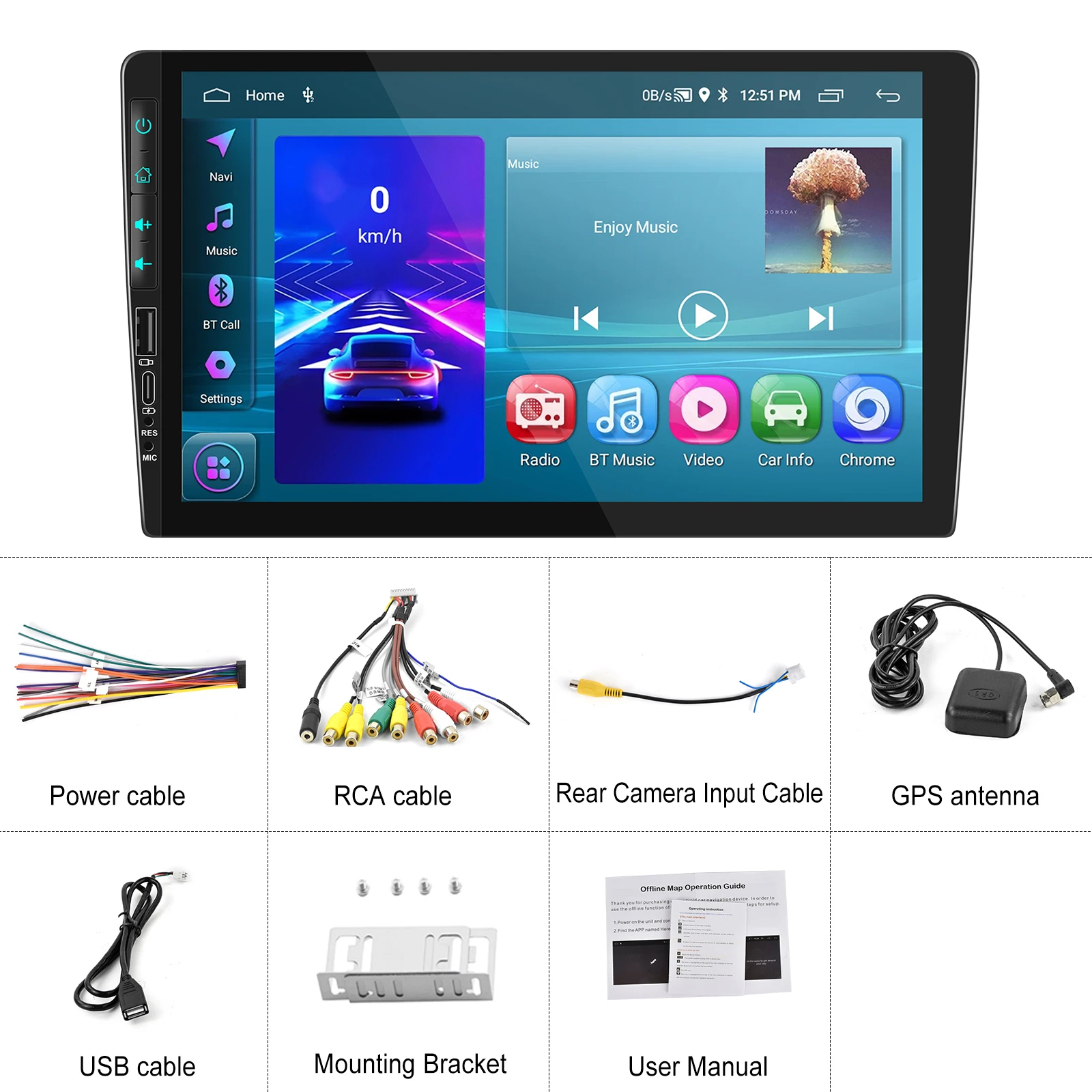 Navigatie dedicata Toyota Camry 2006-2011, USB&Butoane fizice frontale, Android 13, Wireless Carplay si Android auto 2 GB RAM 32 ROM, Display IPS, 9 inch, Microfon Extern [6]