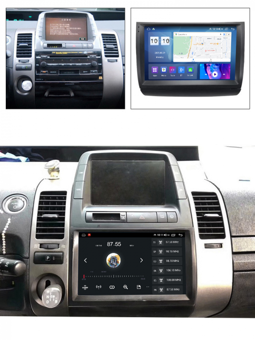 Navigatie dedicata Toyota Prius 20 2003-2009, 12GB RAM 256GB ROM, Android 13, Rezolutie 2K, Display QLED, 9", DSP, Carplay, Android Auto, Internet, Youtube, Waze, Wi Fi, USB [6]
