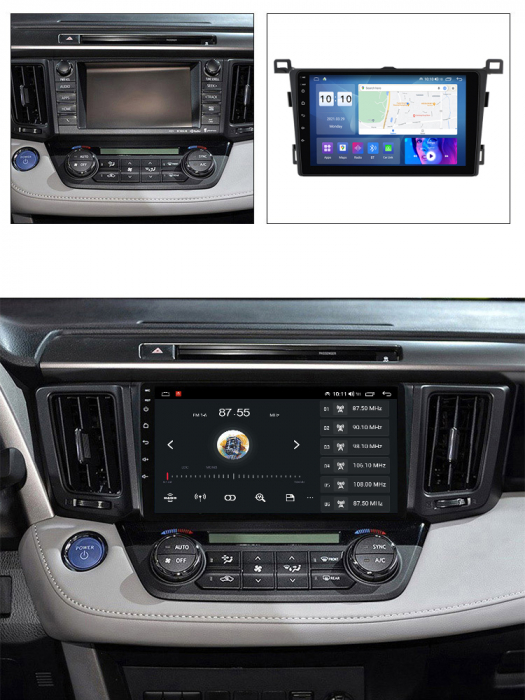 (Resigilata) Navigatie dedicata Toyota RAV4 2013-2018, 2GB RAM 32GB ROM, Quad Core, Display 9" IPS Full HD, Carplay, Android 13, Bluetooth, Magazin Play, Suport camere AHD [3]