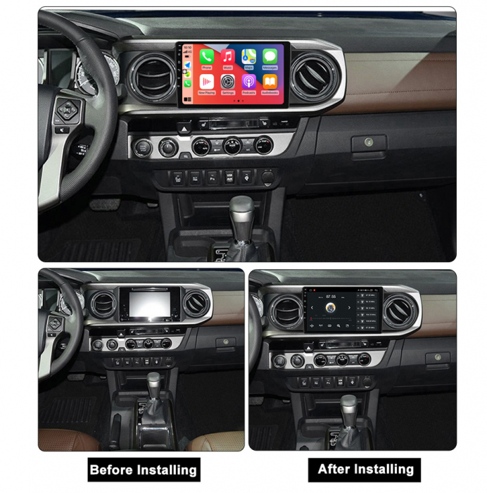 Navigatie dedicata Toyota Tacoma 2015-2021, USB&Butoane fizice frontale, Android 13, Wireless Carplay si Android auto 2 GB RAM 32 ROM, Display IPS, 9 inch, Microfon Extern [5]