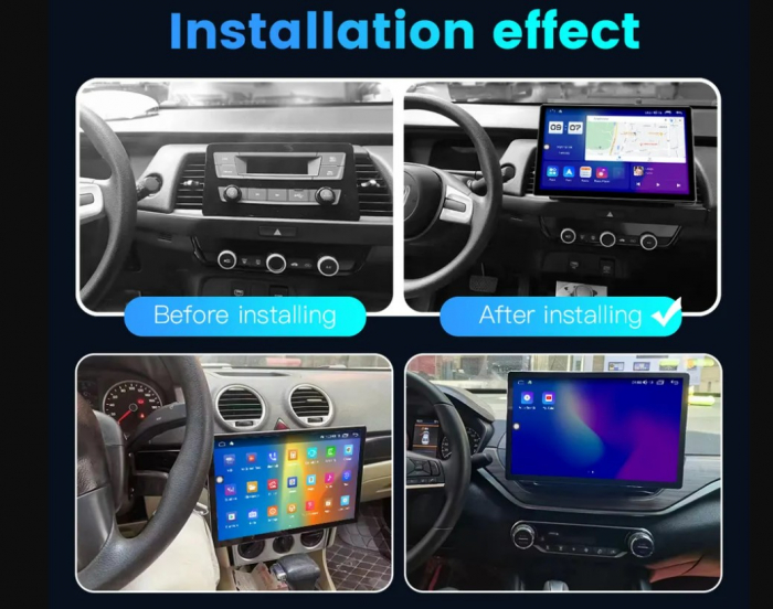 Navigatie Universala, 4GB RAM 32GB ROM, Android 13, Display 2K, QLED, 13", DSP, Carplay&Android Auto, Octacore, Youtube, Waze, WI-FI, USB DVR filmare trafic si camera 180 grade [5]