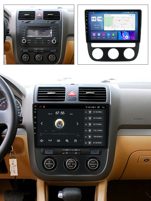 (Resigilata) Navigatie dedicata VW Jetta5 2005-2010 si Golf 5, 2GB RAM 32GB ROM, Quad Core, Display 10" IPS Full HD, Carplay, Android 14, Bluetooth, Magazin Play, Suport camere AHD [3]