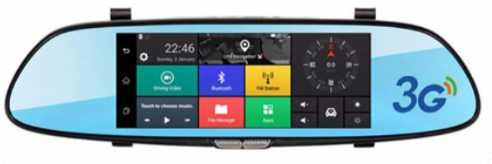 Oglinda cu DVR ecran de 7", 1+16G, QuadCore, unghi de vizualizare de 140 de grade [2]