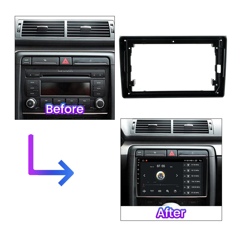 Rama adaptoare compatibil cu Audi A4 de 9 inch [4]