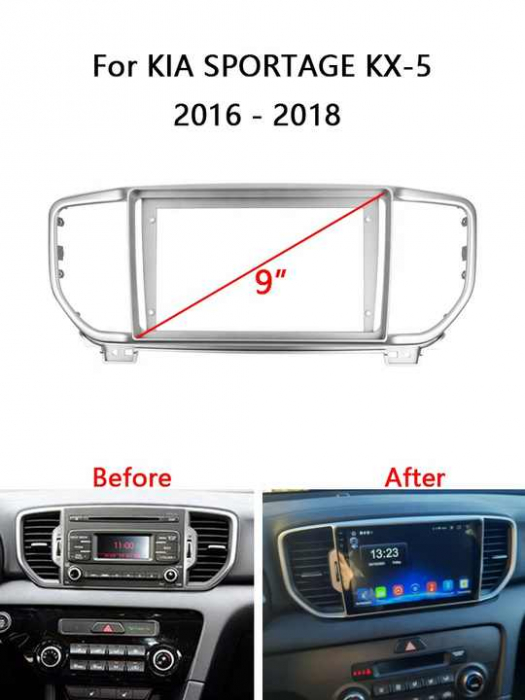 Rama adaptoare compatibil cu Kia Sportage/KX5 2016-2018, 2019 de 9 inch [3]